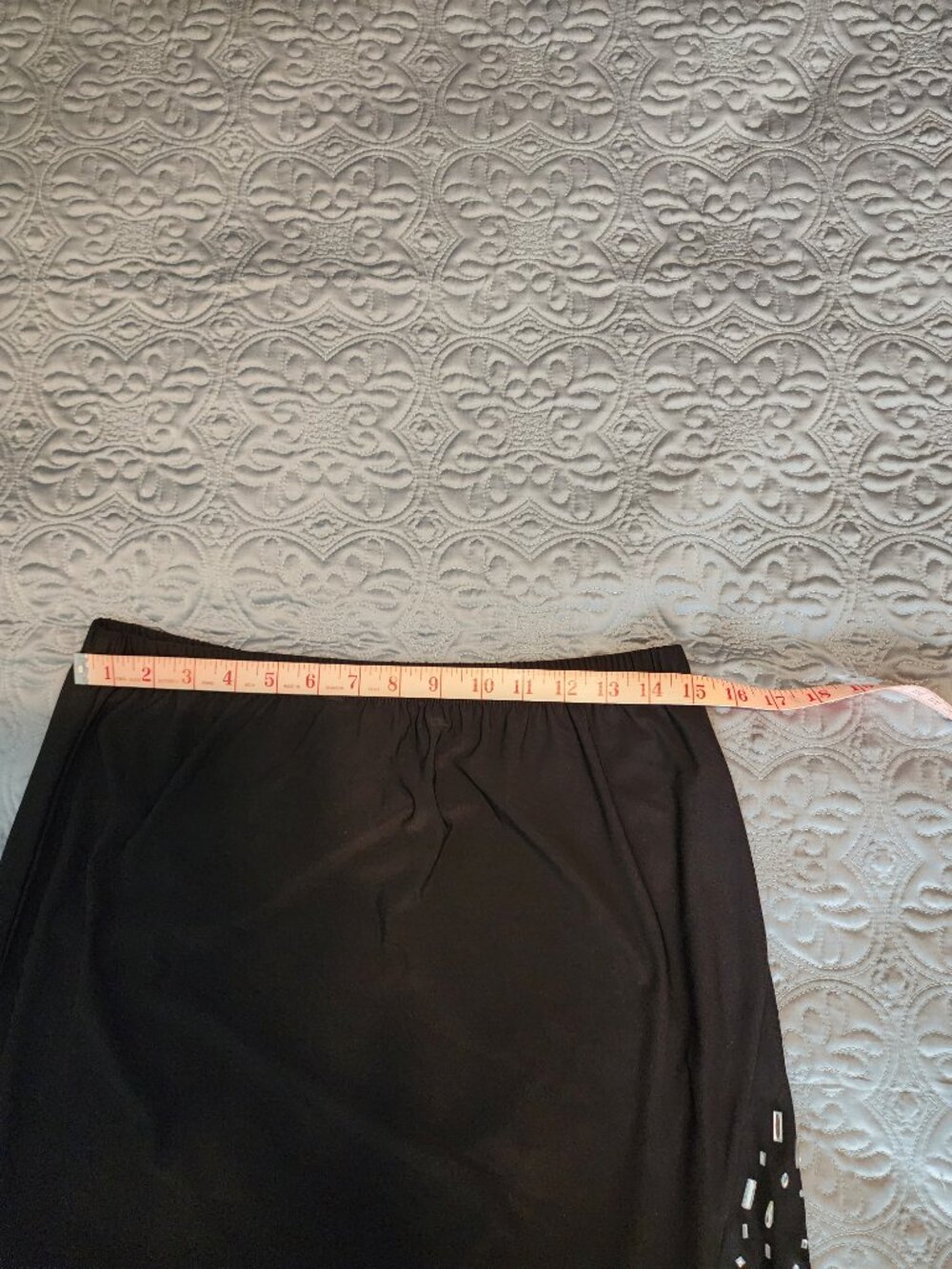 Black Crystal Accented Top and Skirt set - Picture 13 of 16